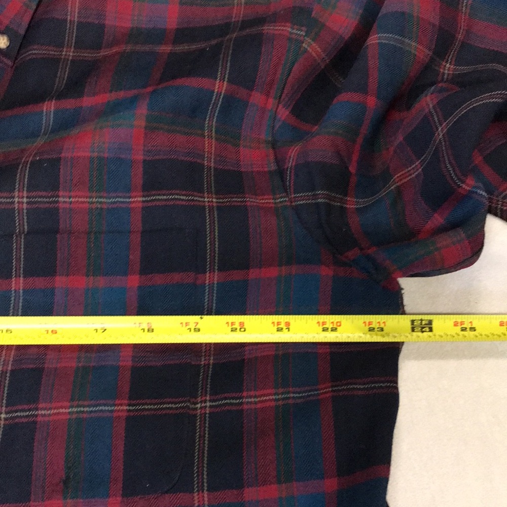 Sir Pendleton pure virgin wool button up shirt men’s XL plaid blue red•FLAW - Picture 7 of 12